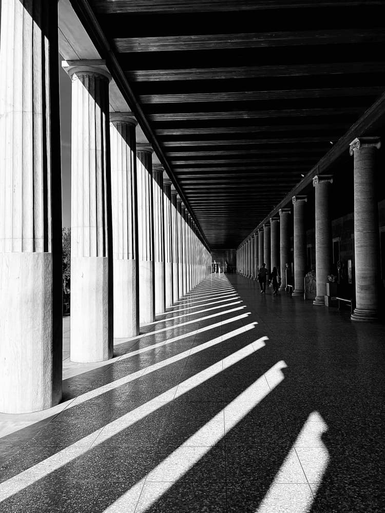 Classical Column Shadows by KIMIO KOBAYASHI — canvas wall art