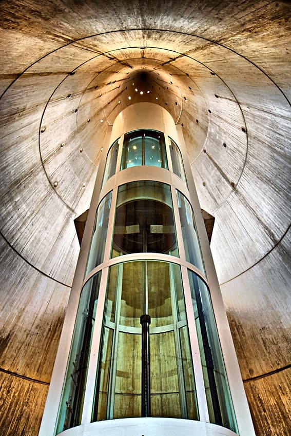 Towering Glass Elevator by Martin Fleckenstein — canvas wall art