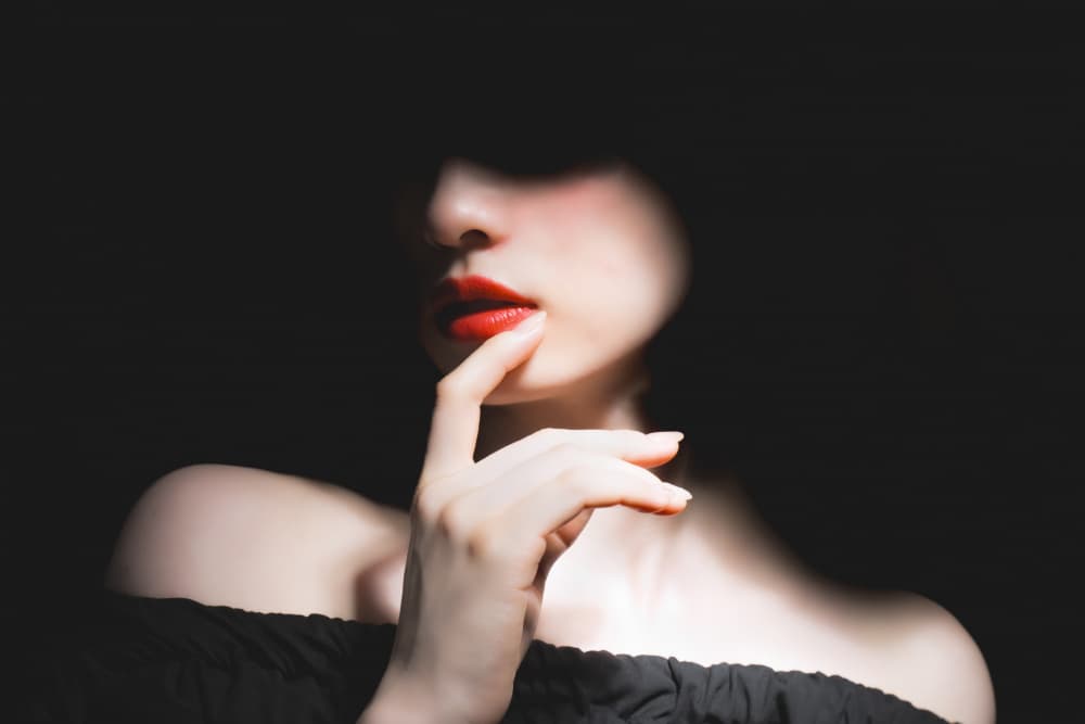 Mysterious Red Lips by Masatoshi Washimi — canvas wall art