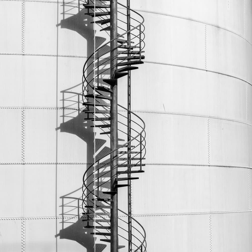 Industrial Spiral Staircase by Wim Schuurmans — canvas wall art