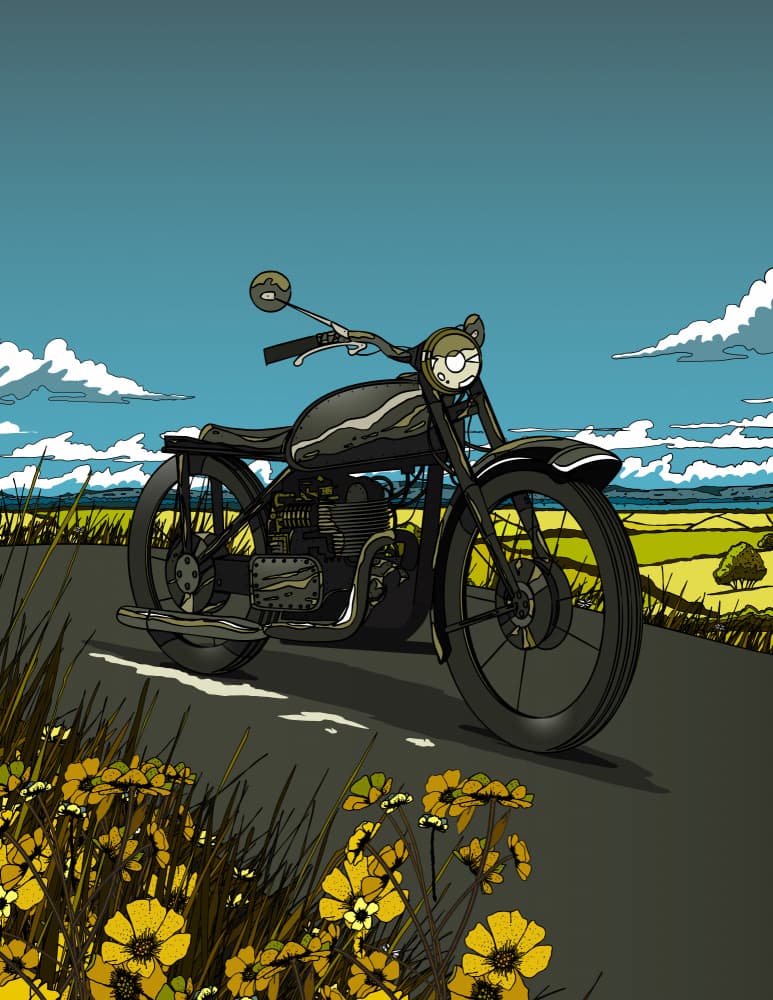 Motorcycle Country Road by Nicholas — canvas wall art
