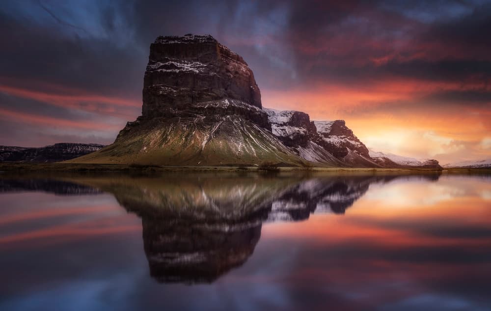 Vibrant Mountain Lake Sunset by Jorge Ruiz Dueso — canvas wall art