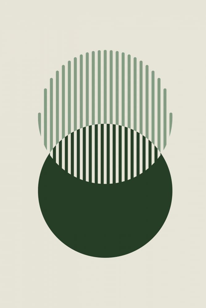 Green Geometric Overlap by jay stanley — canvas wall art