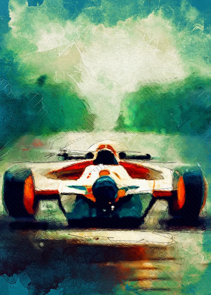 Speeding Formula Car by Justyna Jaszke — canvas wall art