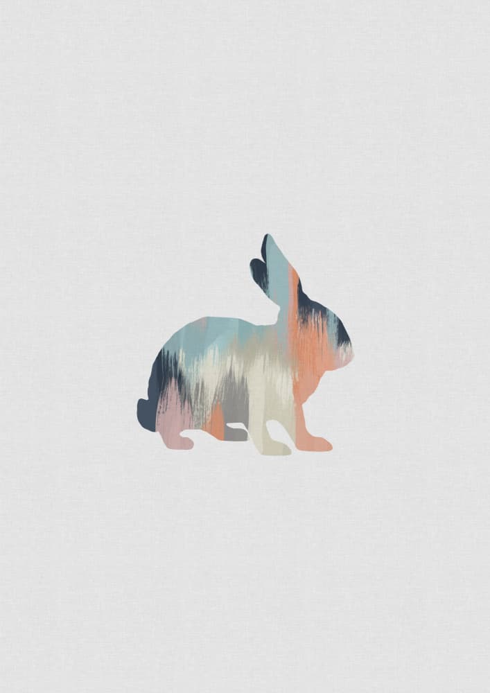 Abstract Brushstroke Rabbit by Orara Studio — canvas wall art