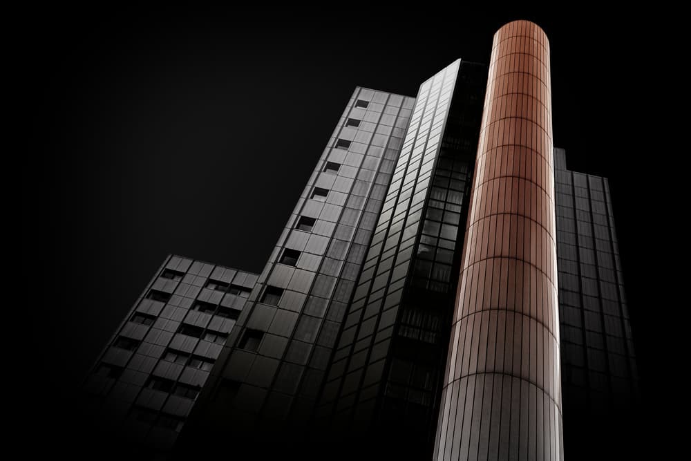 Orange Tower Architecture by Rolf Endermann — canvas wall art