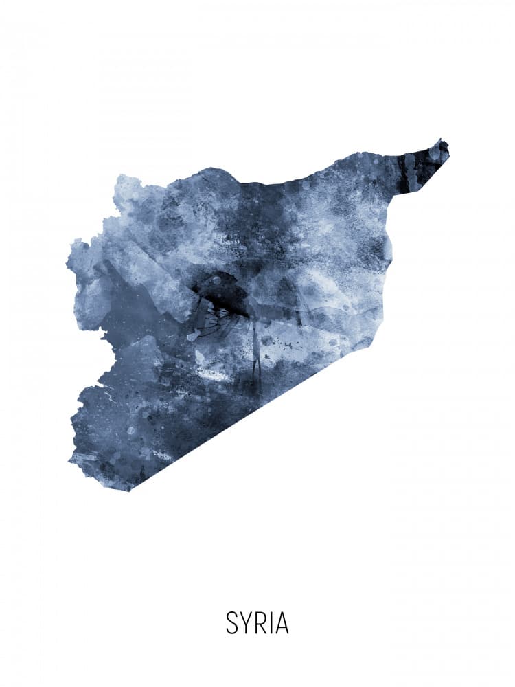 Textured Syria Map by Michael Tompsett — canvas wall art