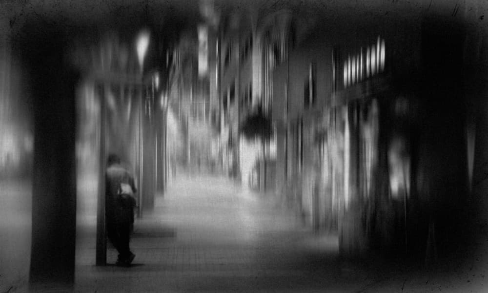 Pensive Urban Figure by Teruhiko Tsuchida — canvas wall art