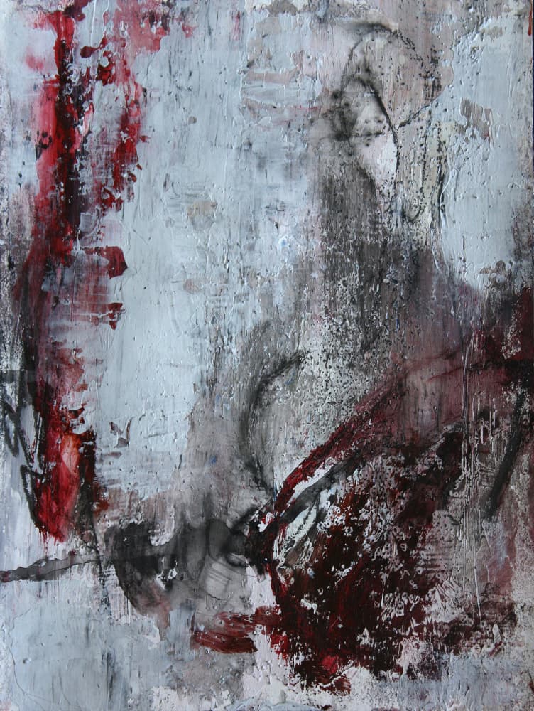 Dynamic Red Abstract by Deb Chaney — canvas wall art