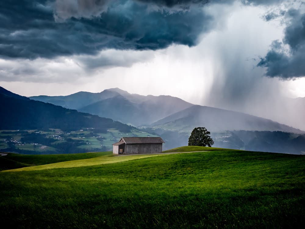 Green Hills Rainstorm by Arne Jansen — canvas wall art