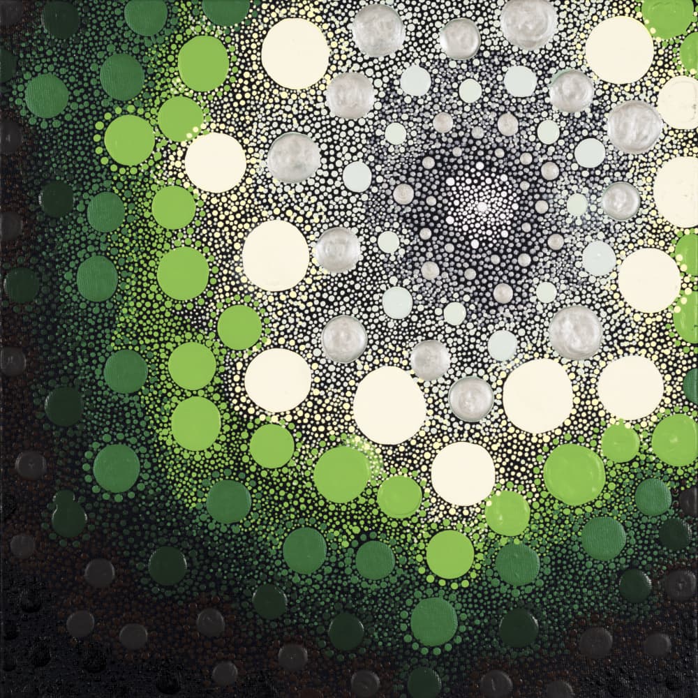 Vibrant Green Dot Pattern by Amy Diener — canvas wall art