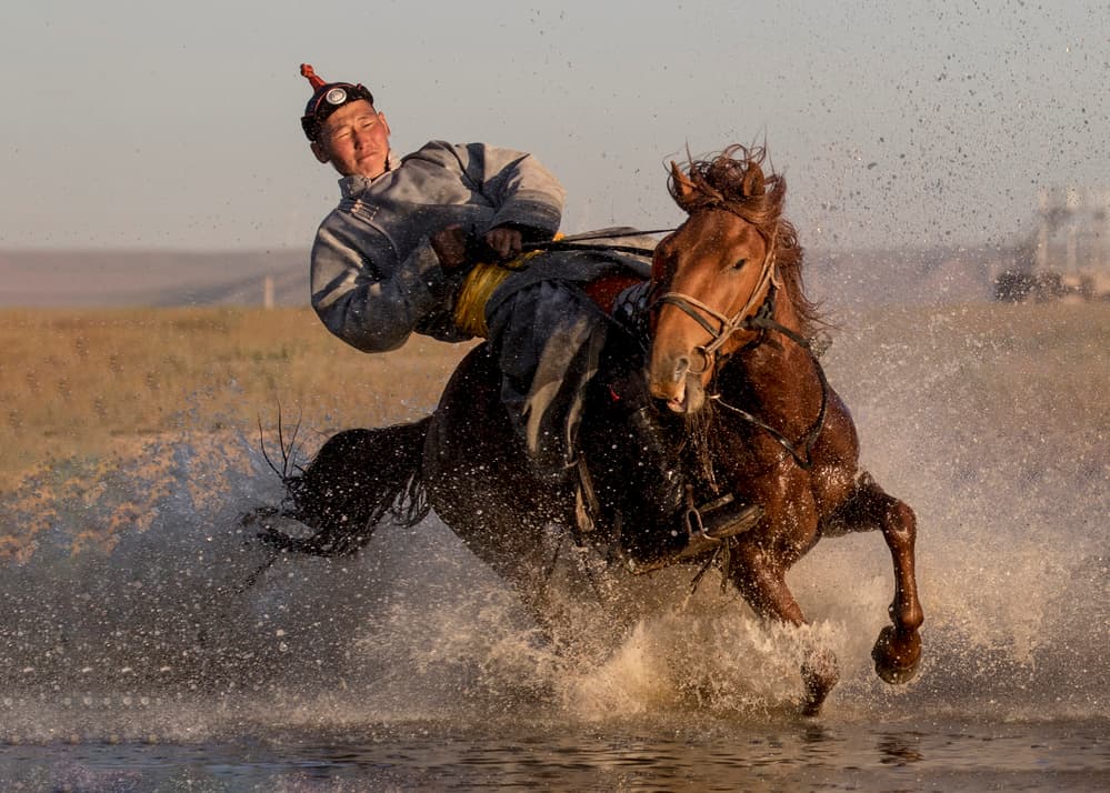 Mongolian Rider Splash by Libby Zhang — canvas wall art