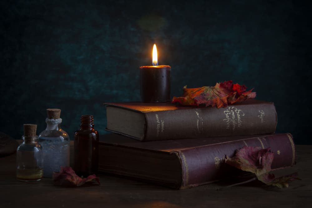 Mystic Candlelit Books by Ramiz Sahin — canvas wall art