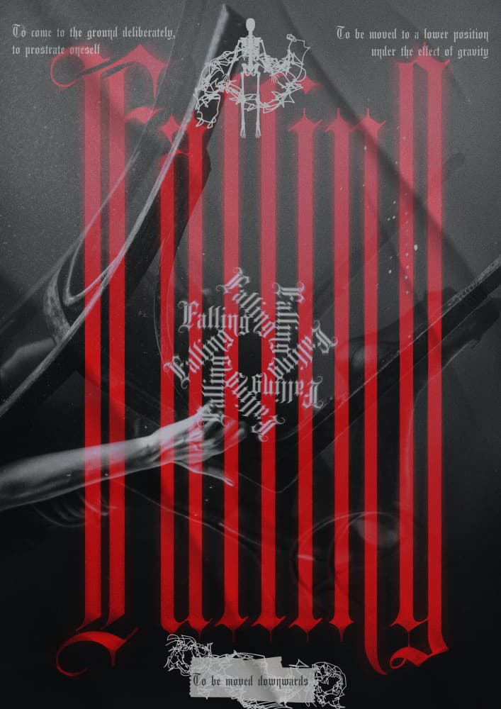 Falling Red Gothic by Omar ELMOUDDEN — canvas wall art