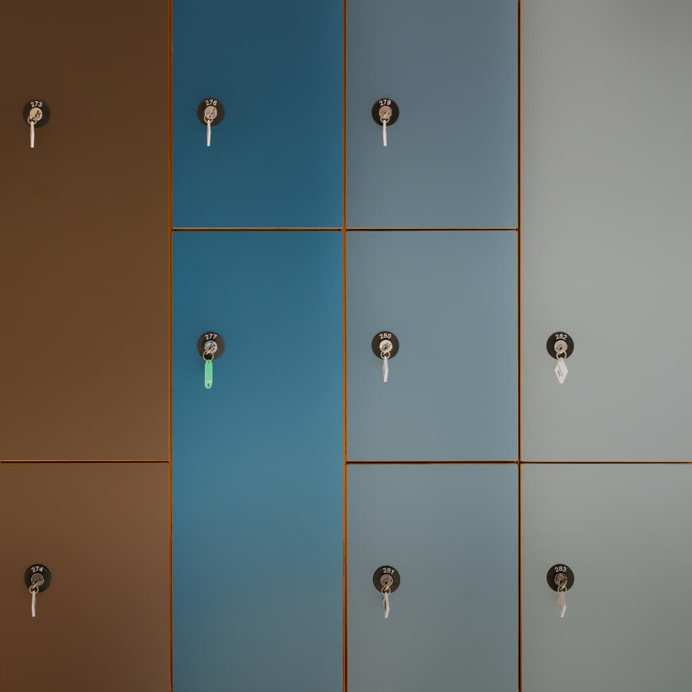 Modern Lockers with Keys by Gerard Jonkman — canvas wall art
