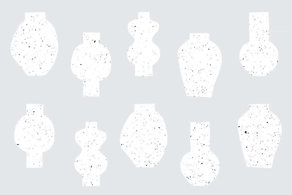 Abstract Vases White by uplusmestudio — canvas wall art