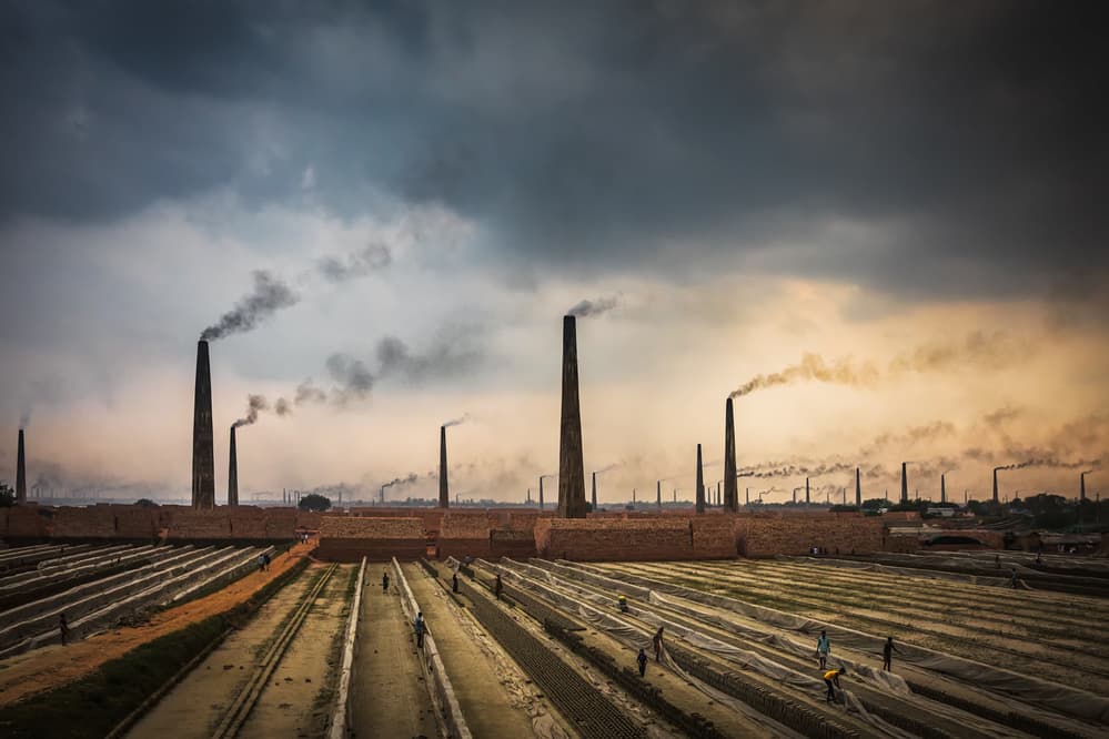 Smoky Brick Kilns by Richard Huang — canvas wall art
