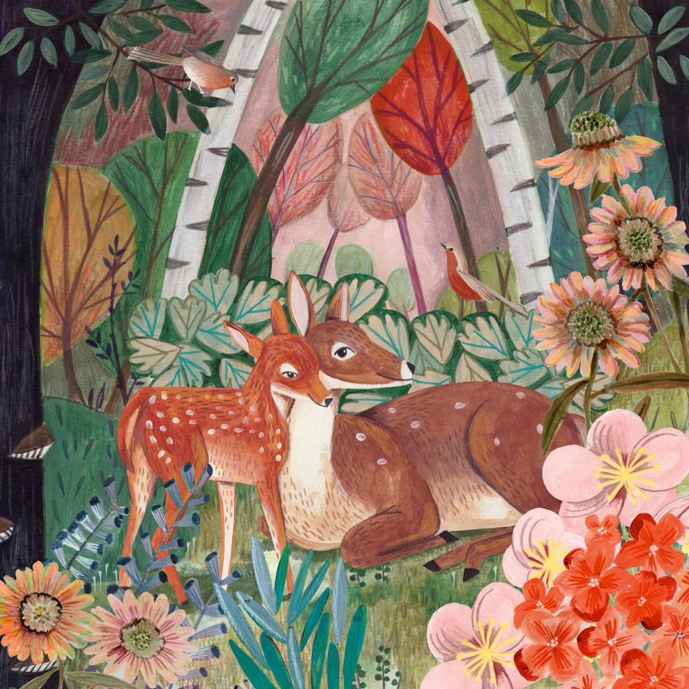 Deer in the forest by Caroline Bonne Müller — canvas wall art