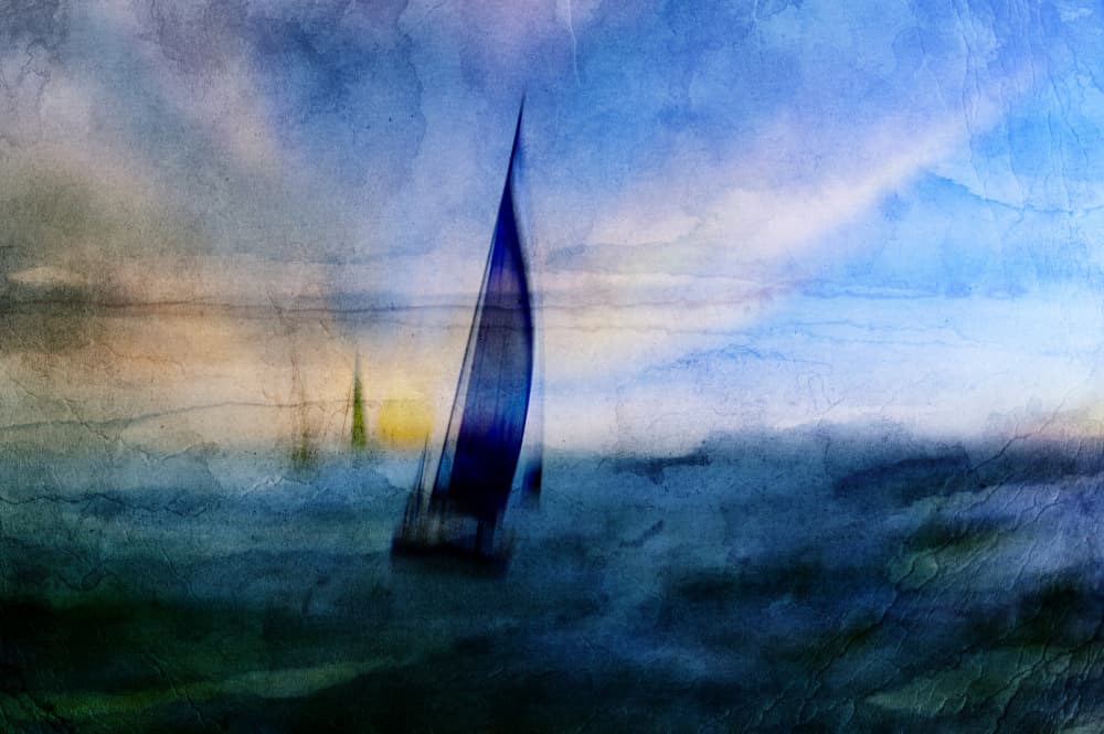 Abstract Ocean Sail by Natalia — canvas wall art