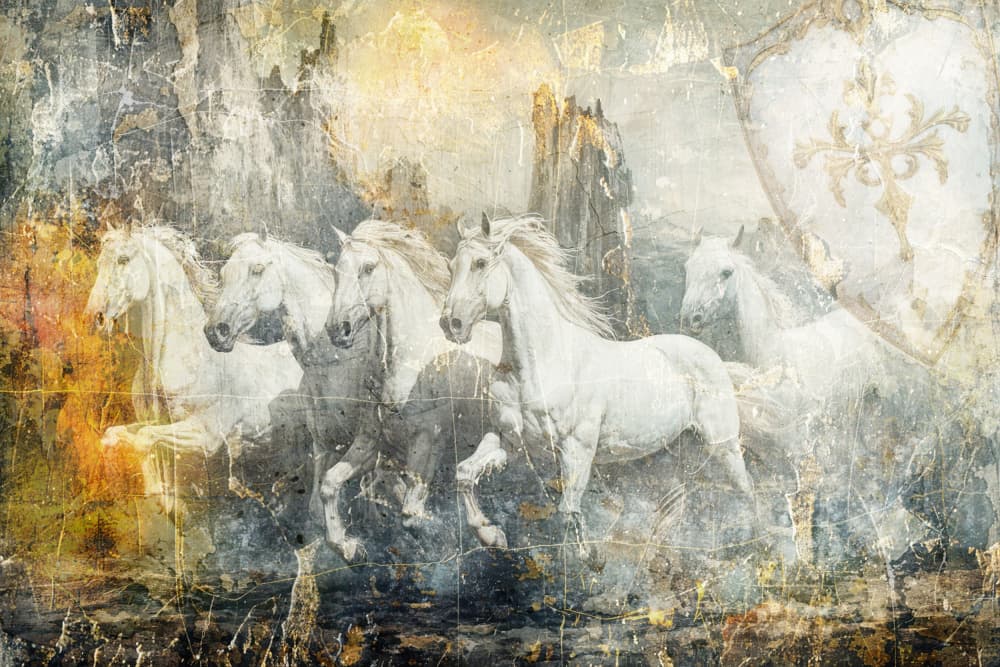 Mystic White Horses by Rafal Kulik — canvas wall art