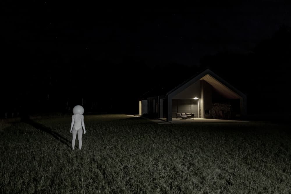 White Figure At Night by Leszek Paradowski — canvas wall art