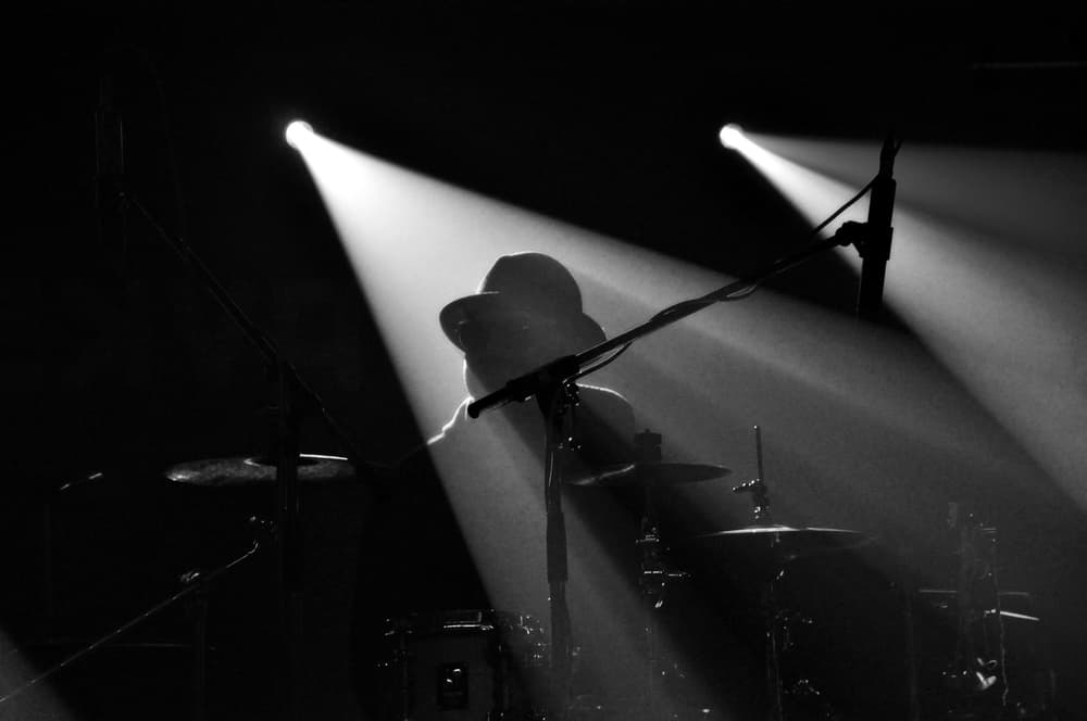 Musician In Spotlight by Nicoleta Gabor — canvas wall art