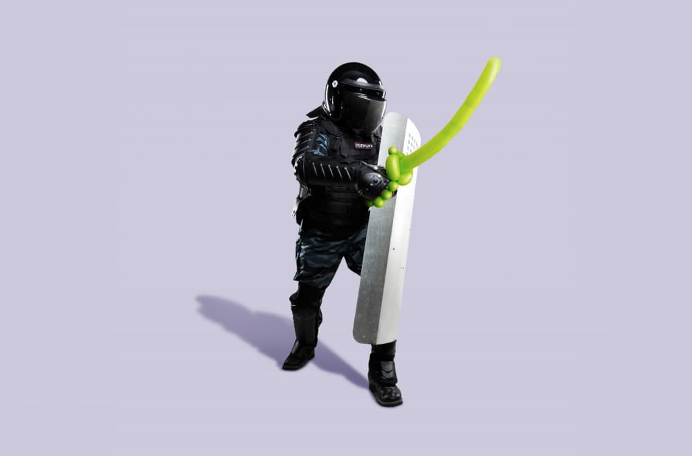 Riot Gear Balloon Sword by Artem Pozdniakov — canvas wall art