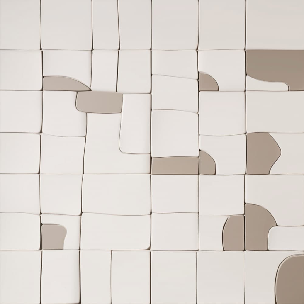 Neutral Geometric Relief by Alma — canvas wall art