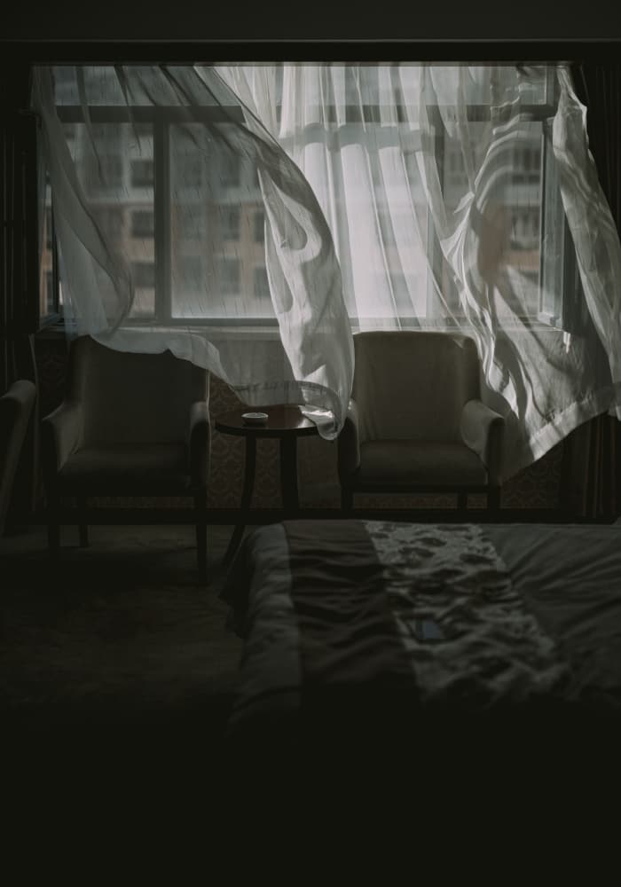 Flowing Curtains Morning Light by Jana Julian — canvas wall art