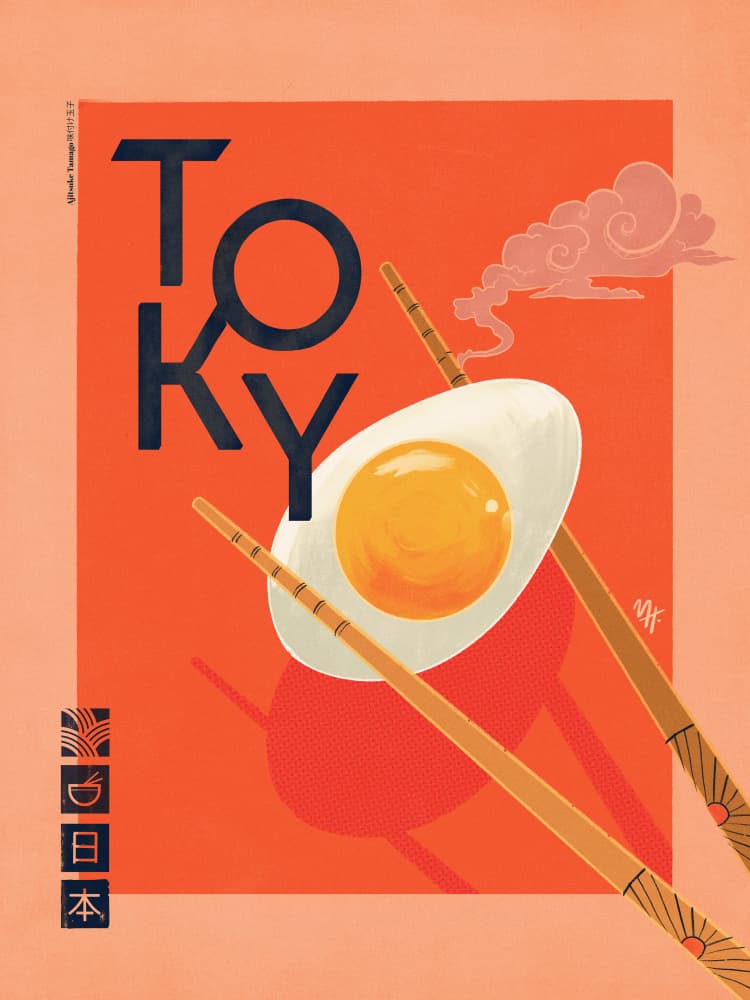 Tokyo Ramen Egg by Mark Harrison — canvas wall art