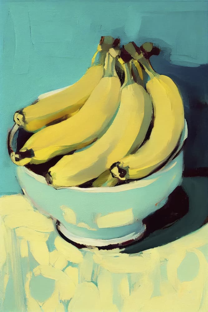 Bowl of Bananas by Treechild — canvas wall art