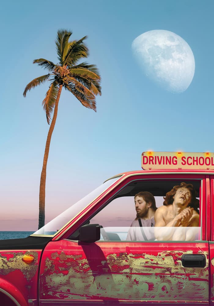 Jesus Driving School by Daniel Donocik — canvas wall art