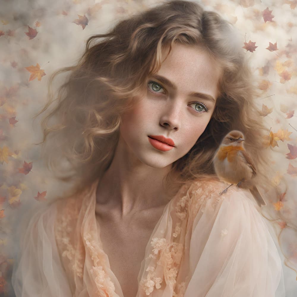 Dreamy Autumn Woman by Ewa Całkosińska-Kajzer — canvas wall art