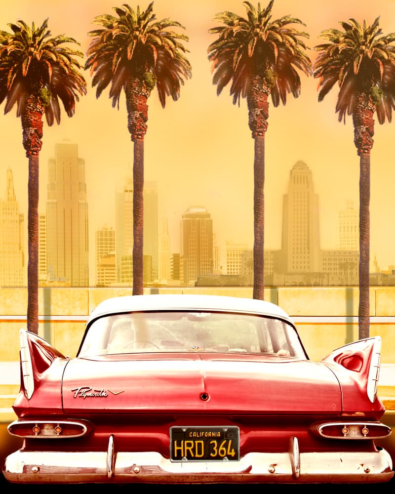 Vintage Drive City Palms by LARRY BUTTERWORTH — canvas wall art