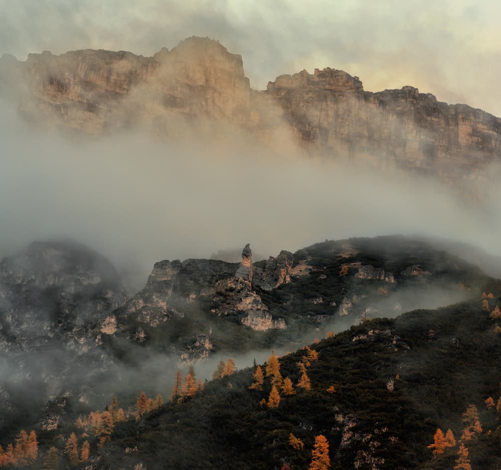 Misty Mountain Autumn by Stan Huang — canvas wall art