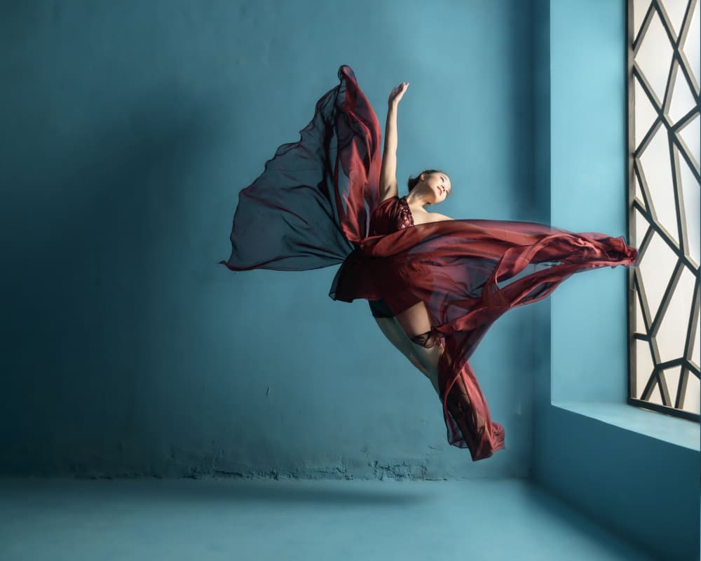 Graceful Floating Dancer by Prijasambada — canvas wall art