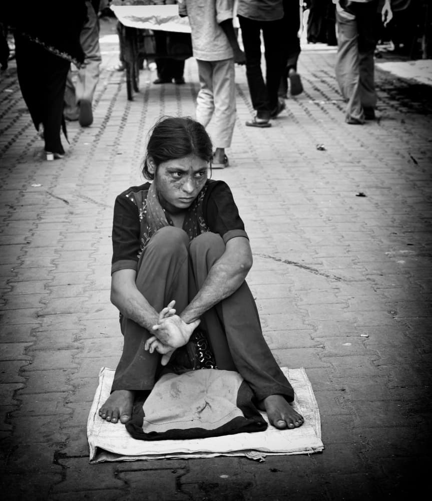 Pensive Street Girl by Rajat Dhesi — canvas wall art
