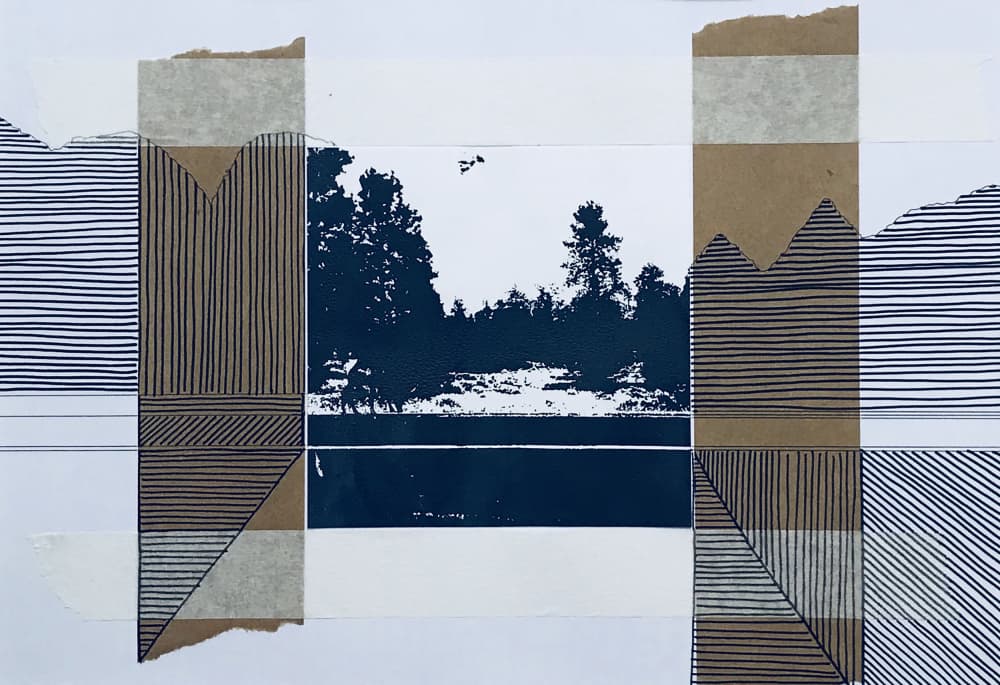Abstract Forest Lake by kellymariesmith — canvas wall art