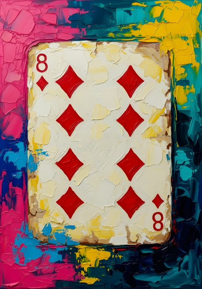 Textured Eight of Diamonds by HUGO — canvas wall art