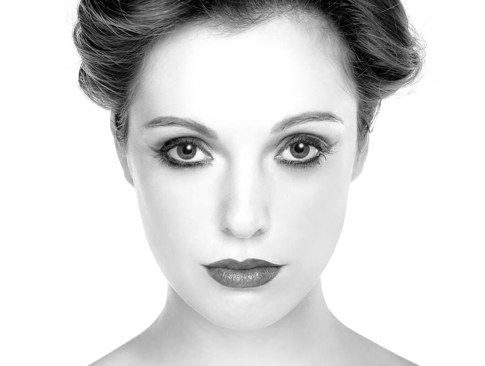 Elegant Black White Portrait by Luc Stalmans — canvas wall art