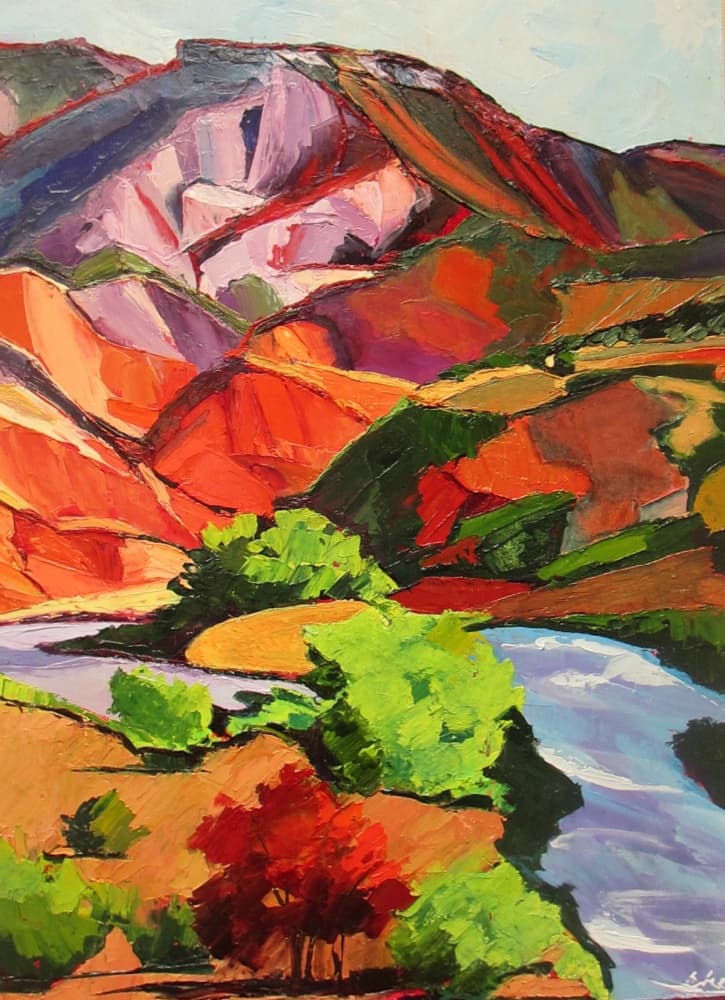 Vibrant Mountain River by Maxine Shore — canvas wall art