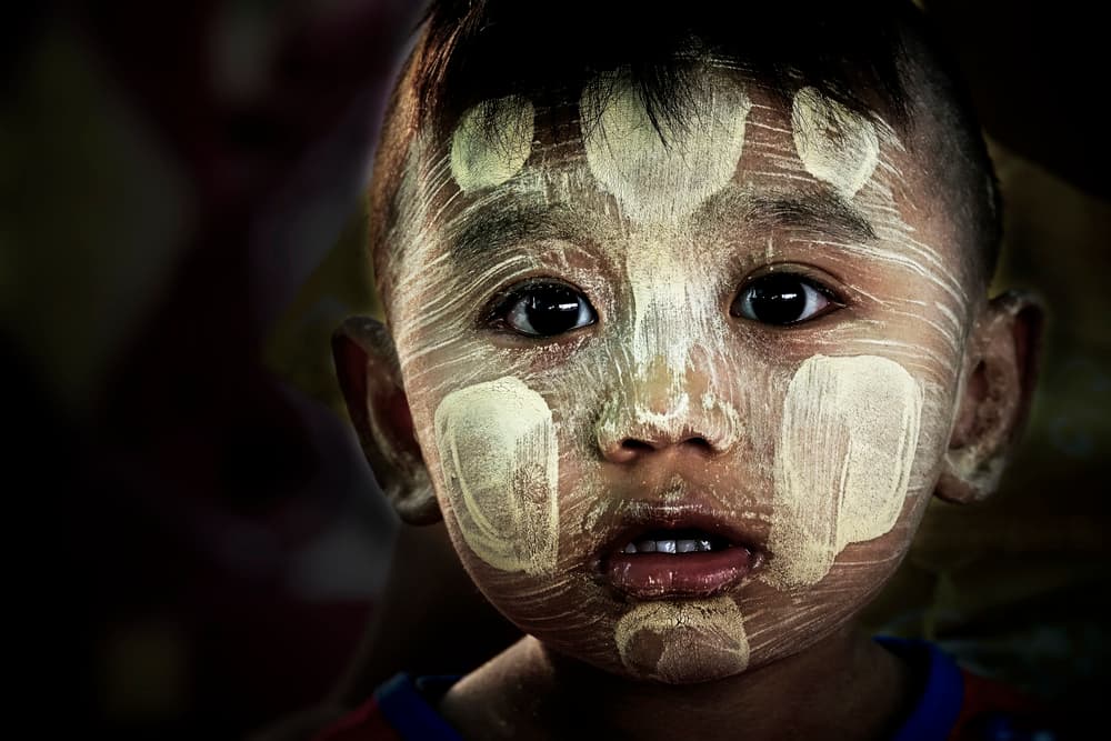 Innocent Thanaka Child by Elena Molina — canvas wall art
