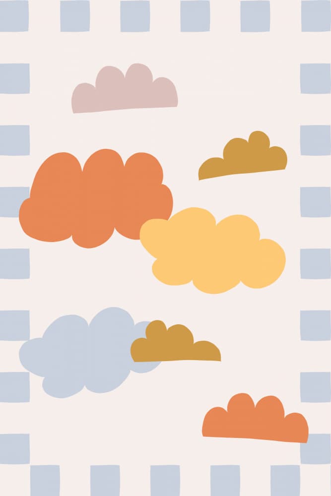 Playful Pastel Clouds by Menina Lisboa — canvas wall art