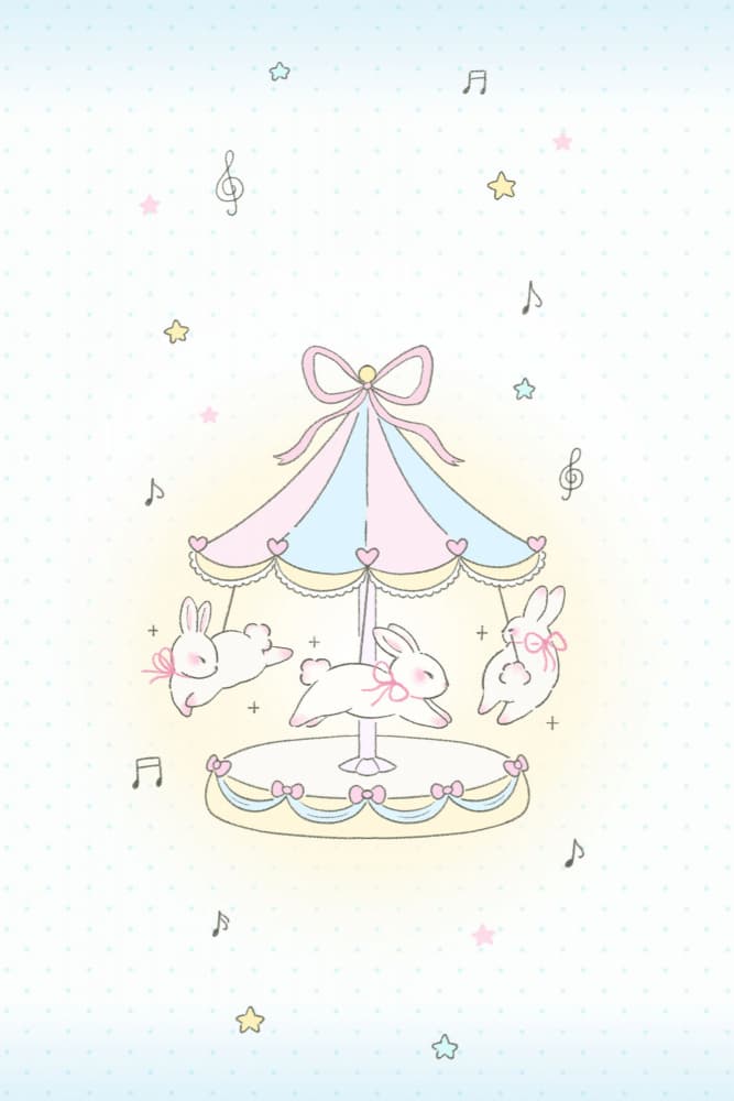 Pastel Bunny Carousel by Xuan Thai — canvas wall art