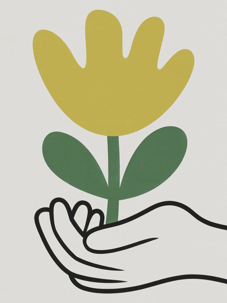 Yellow Bloom in Hand by Andreas Magnusson — canvas wall art