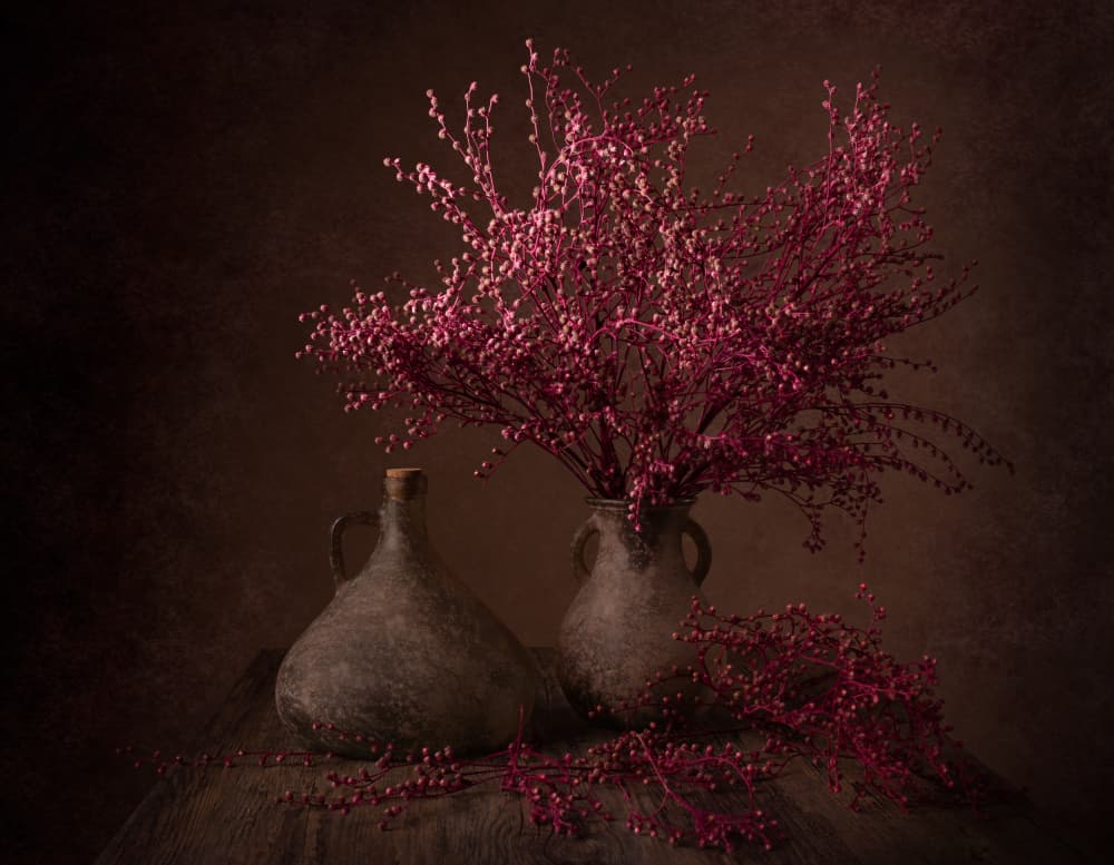Moody Magenta Branches by Margareth Perfoncio — canvas wall art