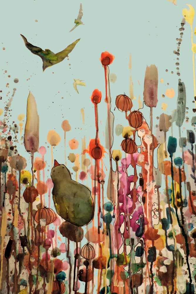 Whimsical Birds and Blooms by Sylvie Demers — canvas wall art