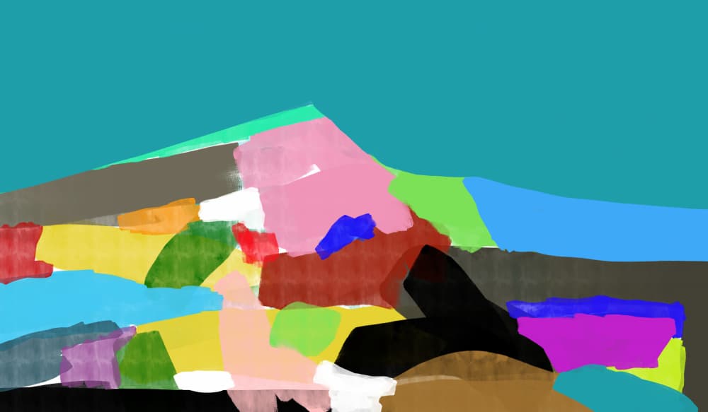 Colorful Abstract Peaks by Cesare Bellassai Art — canvas wall art