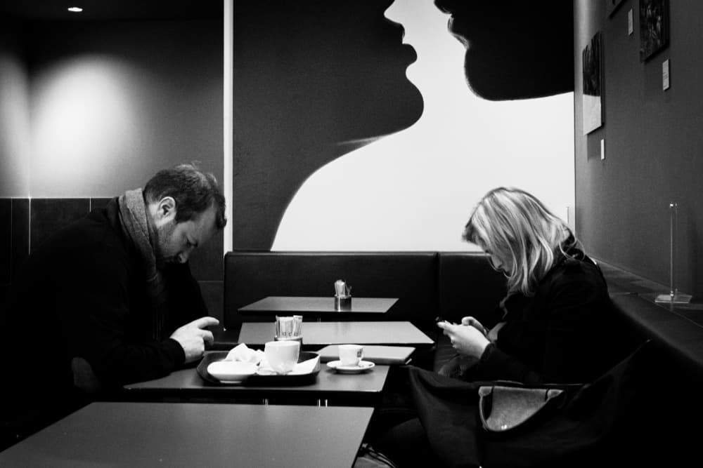 Disconnected Cafe Moment by Paco Palazon — canvas wall art