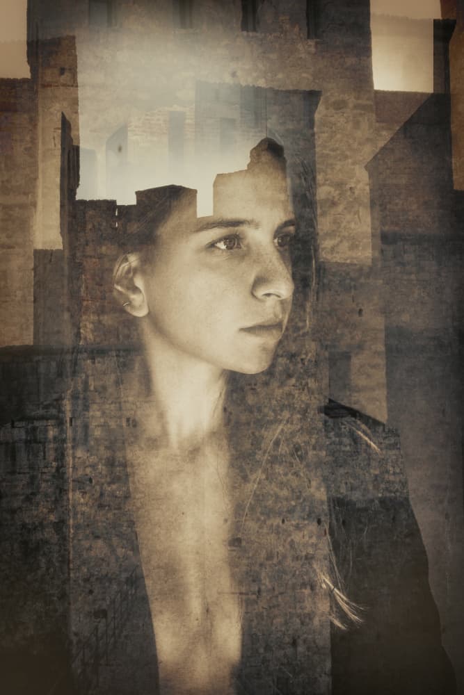 Thoughtful Cityscape Portrait by Desislava Ignatova — canvas wall art